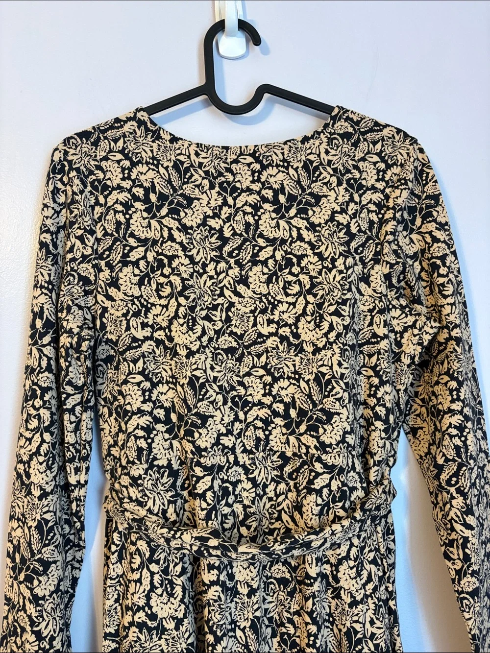 Pact Paisley Blossoms Black Fit & Flare Organic Cotton Dress size M